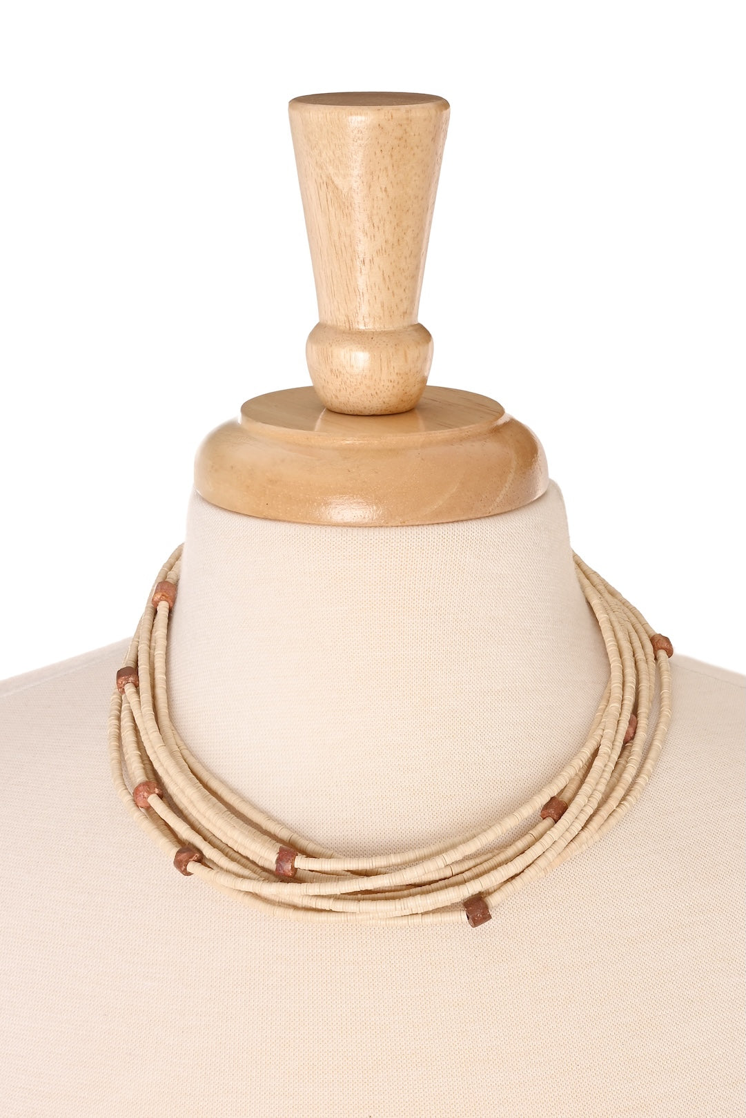 Cream Heishi Vulcanite Necklace – Limited Edition