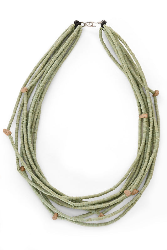 Sage Heishi Vulcanite Necklace – Limited Edition