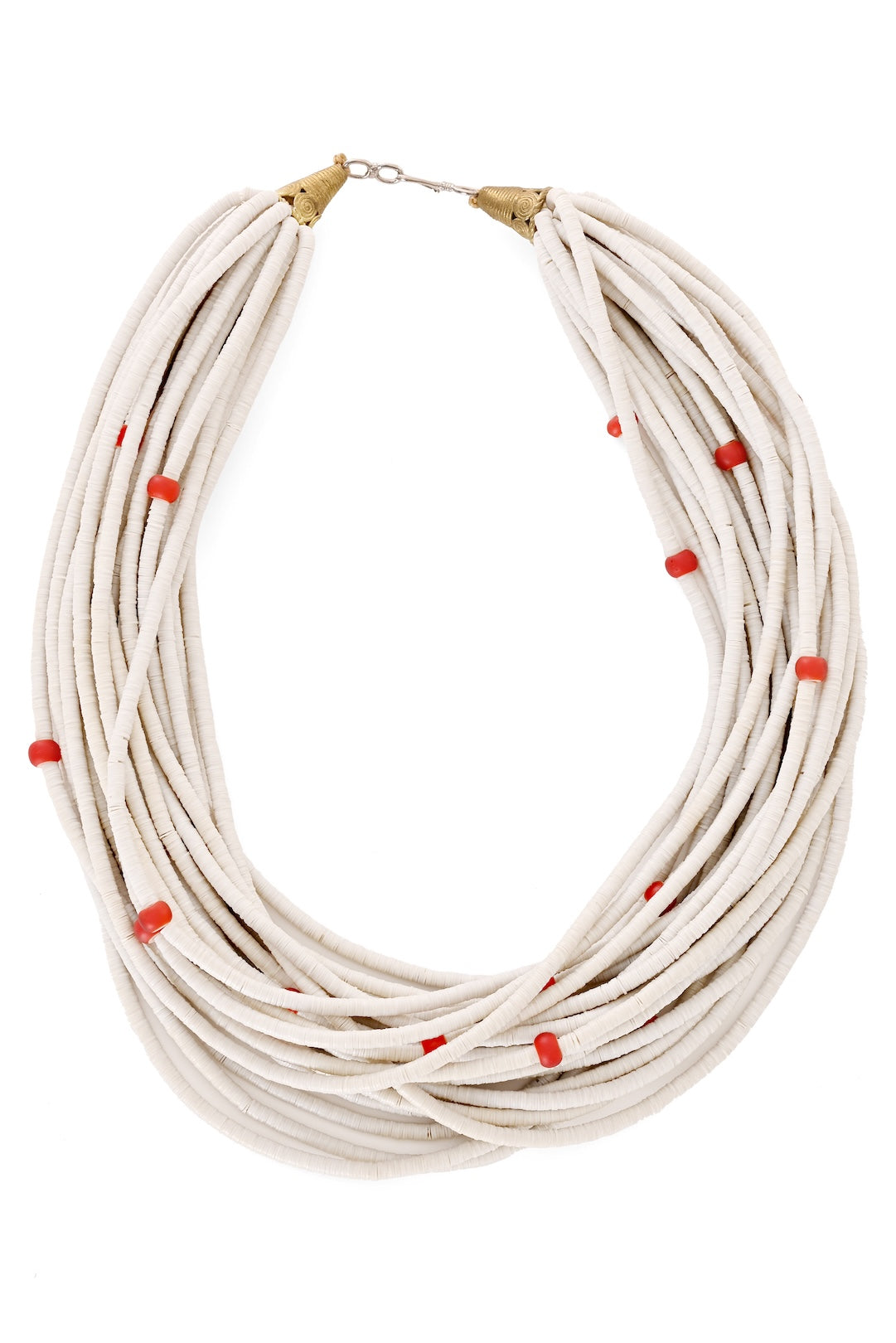 White Heishi Vulcanite Necklace – One of a Kind