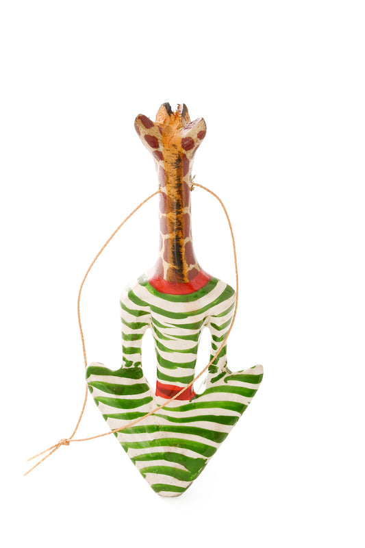 Striped Christmas Jammies Giraffe Ornament