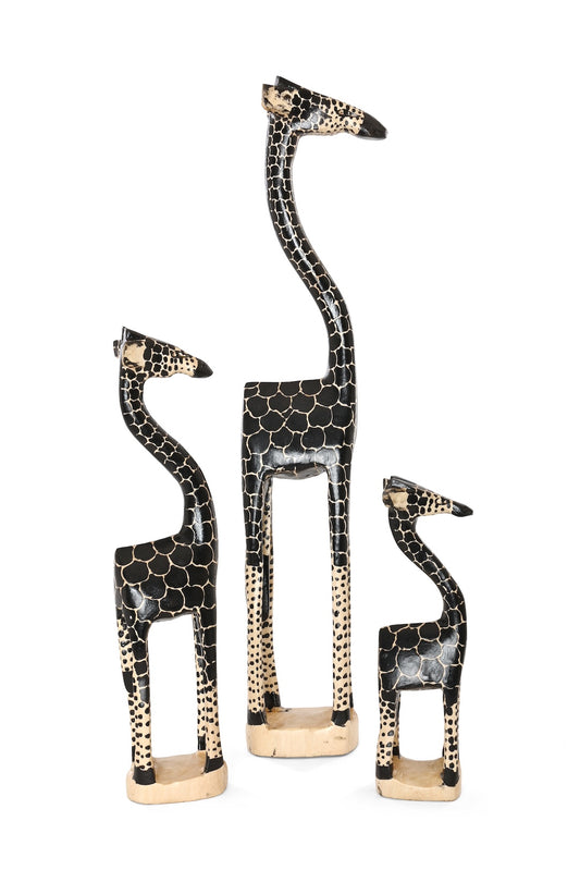 Large Ebony Spots Jacaranda Giraffe Sculpture