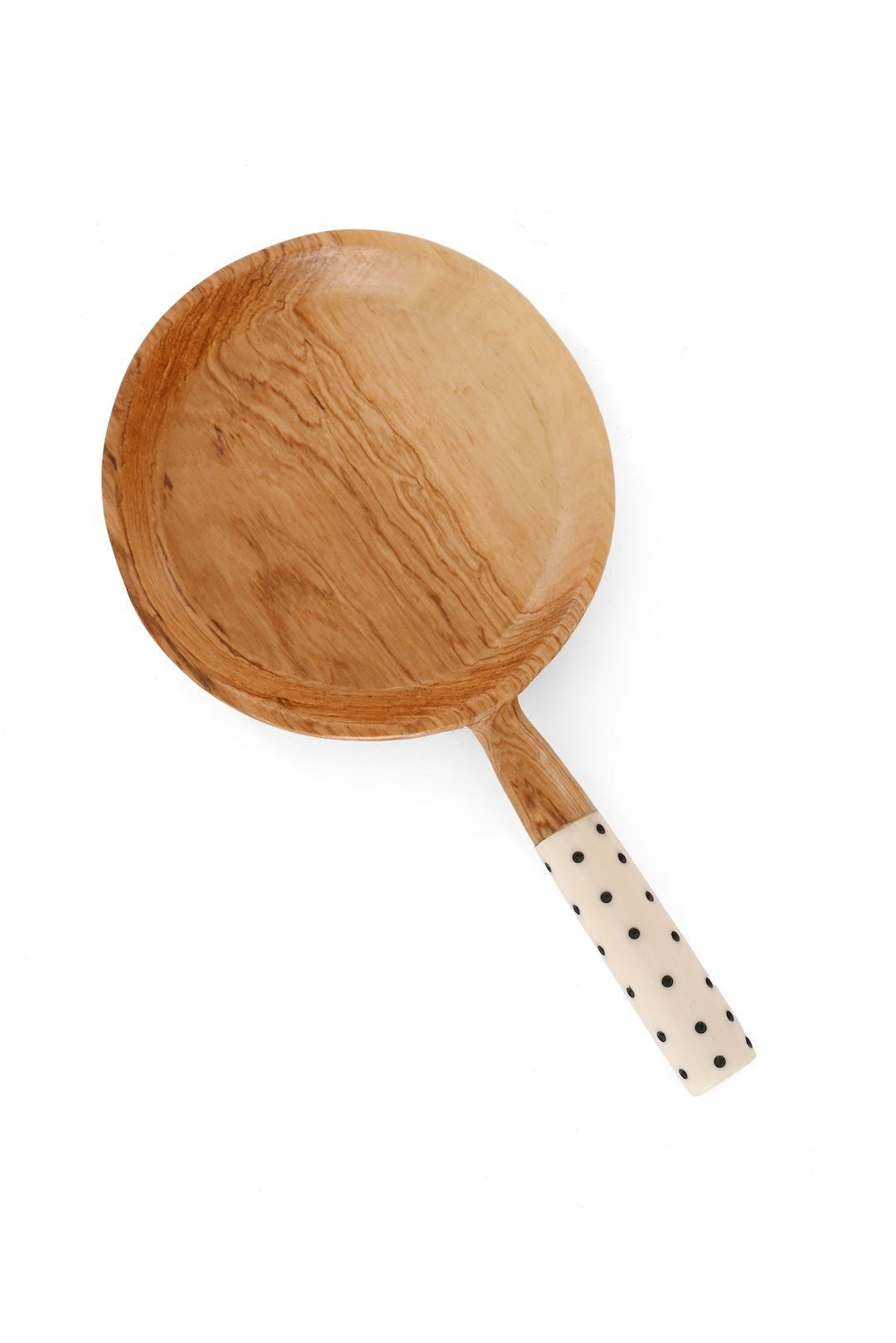Small Olive Wood Serving Board with Cow Bone Handle