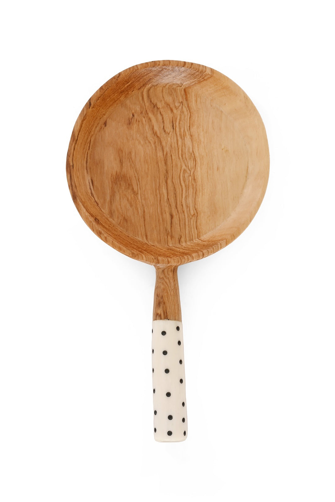 Small Olive Wood Serving Board with Cow Bone Handle