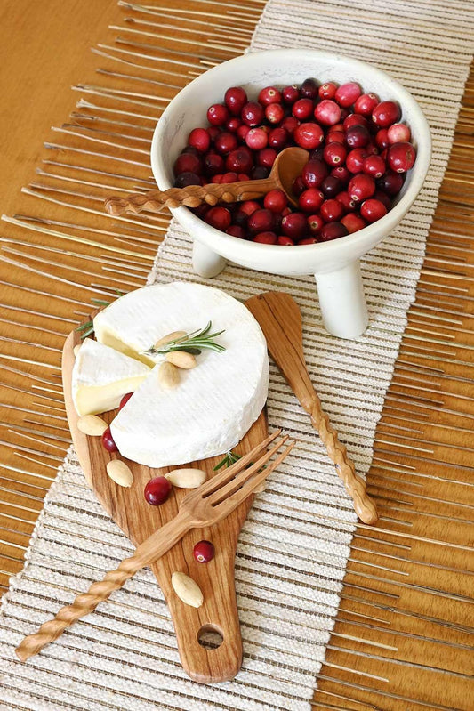 Wild Olive Wood Spiral Serving Utensils