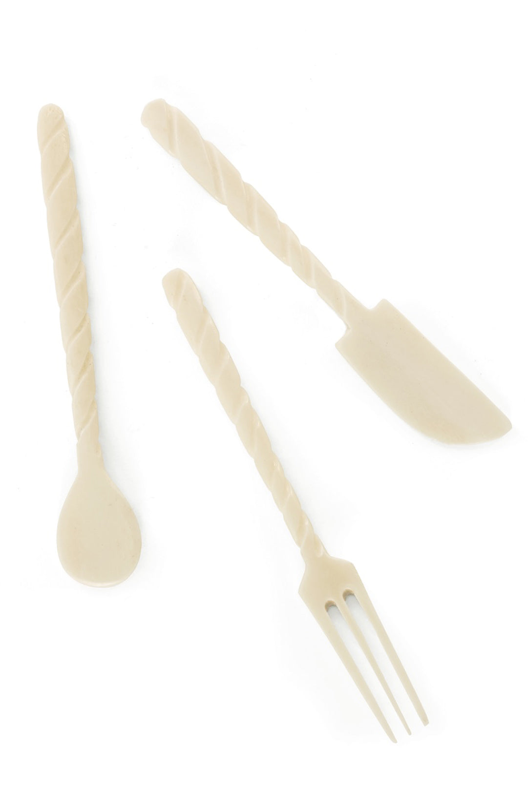 Natural Bone Spiral Serving Utensils