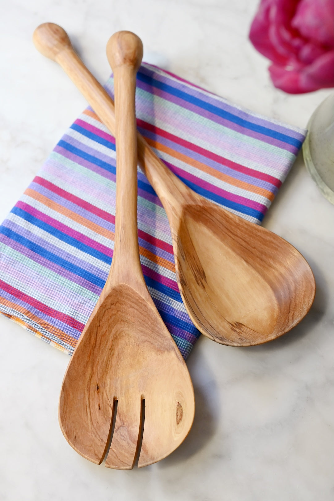 African Ball Handled Salad Servers