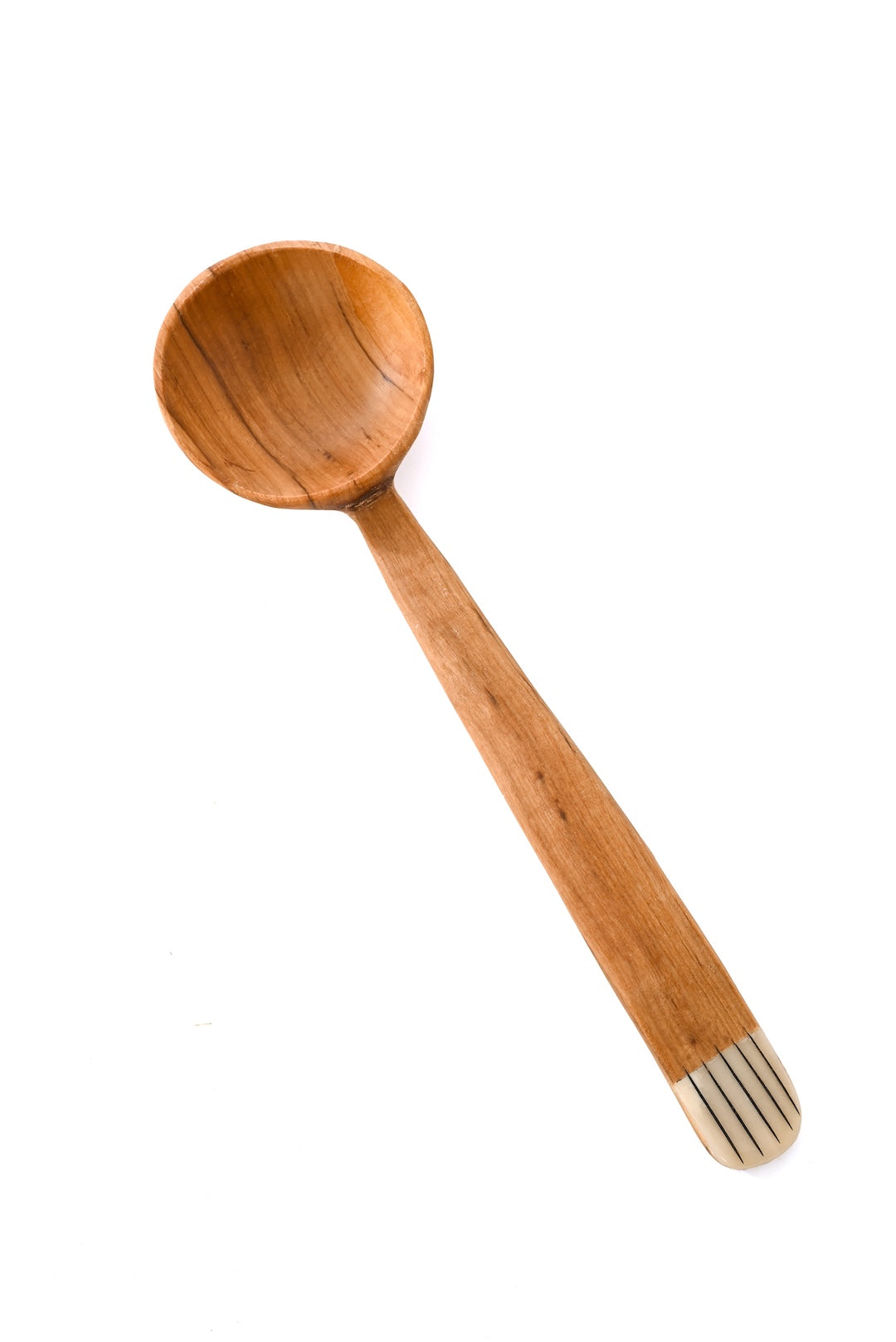 Kenyan Wild Olive Wood Ladle with Etched Bone