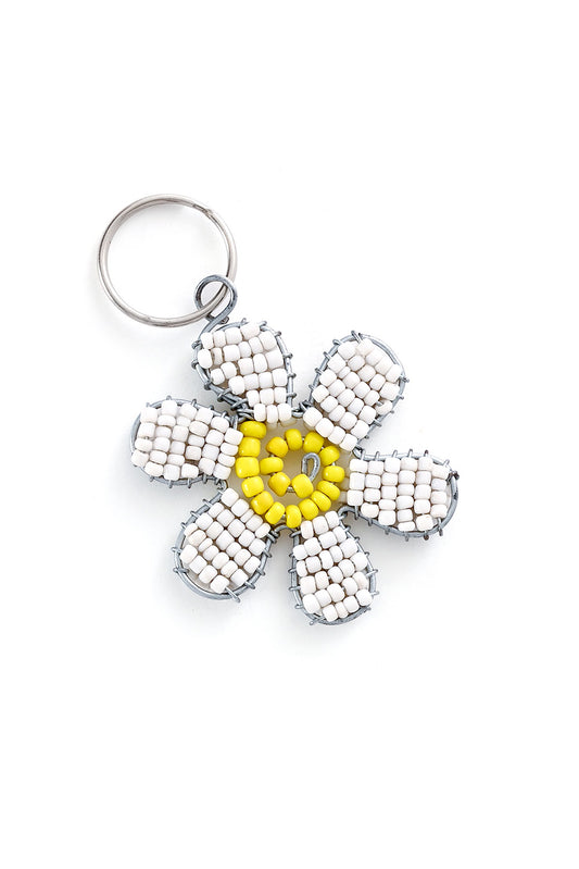 Beaded Daisy Keychain from Kenya