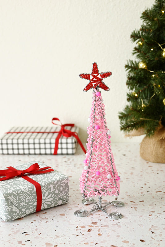 Sugarplum Pink Beaded Christmas Tree