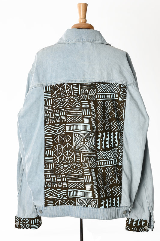 One of a Kind  Upcycled Jean Jacket: Plus Size