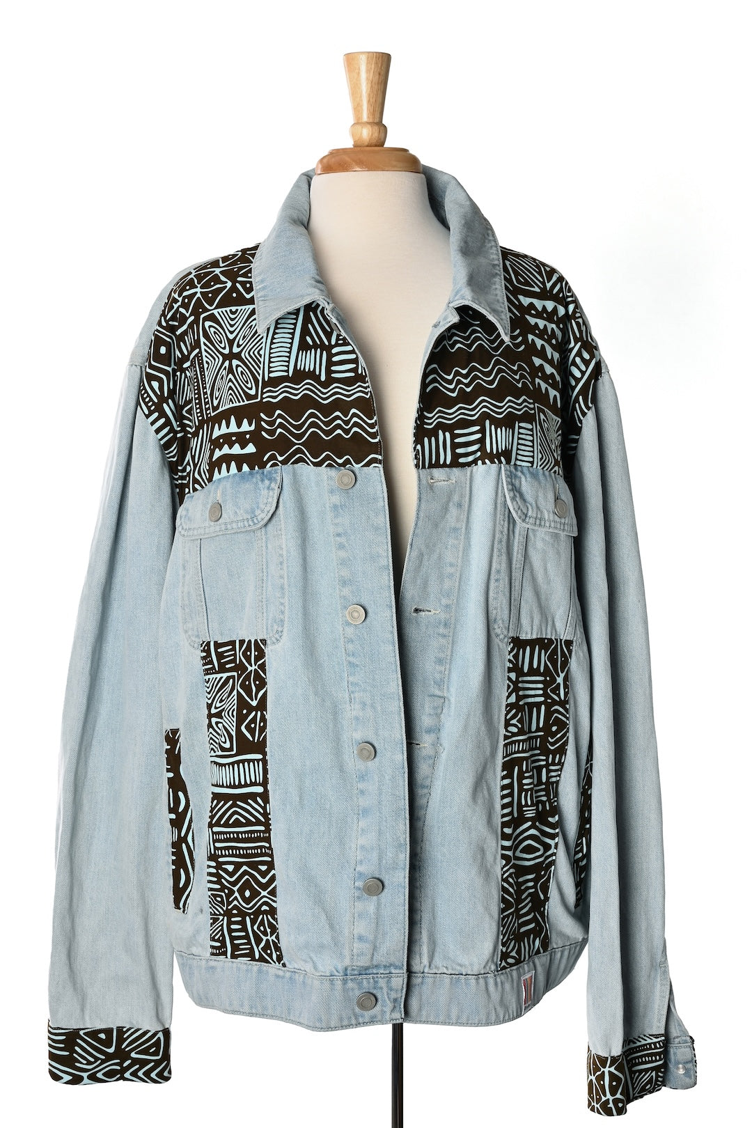 One of a Kind  Upcycled Jean Jacket: Plus Size