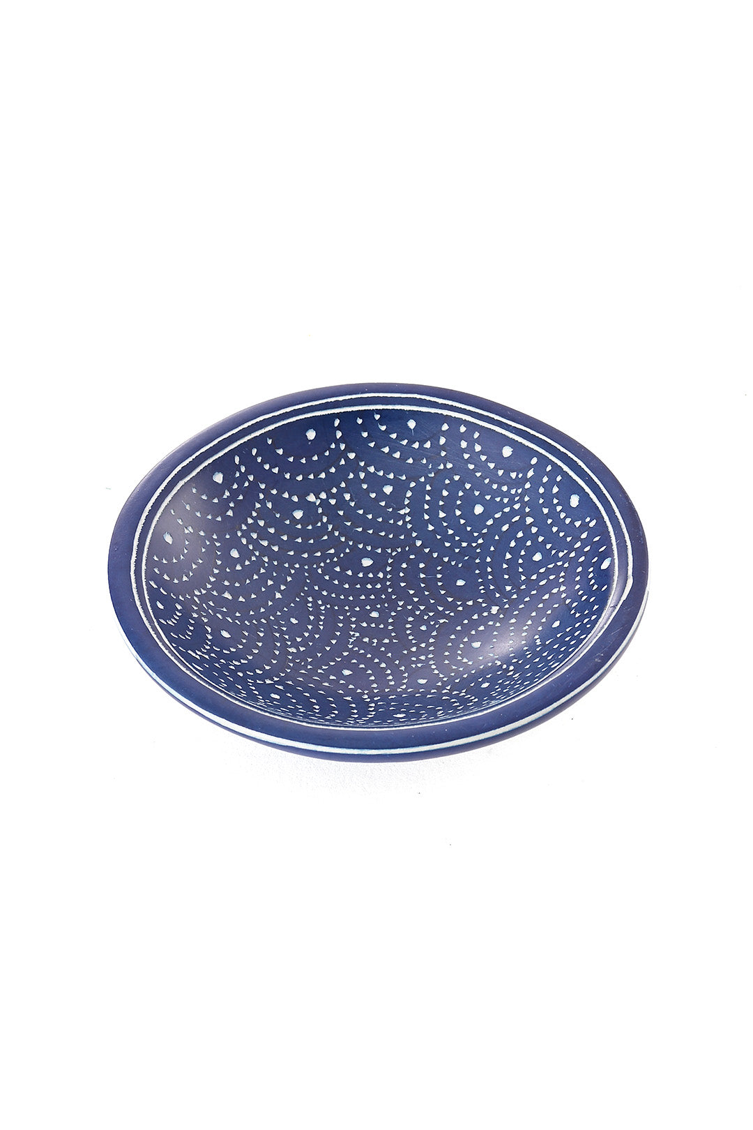 Blue Deco Dot Soapstone Round Dish