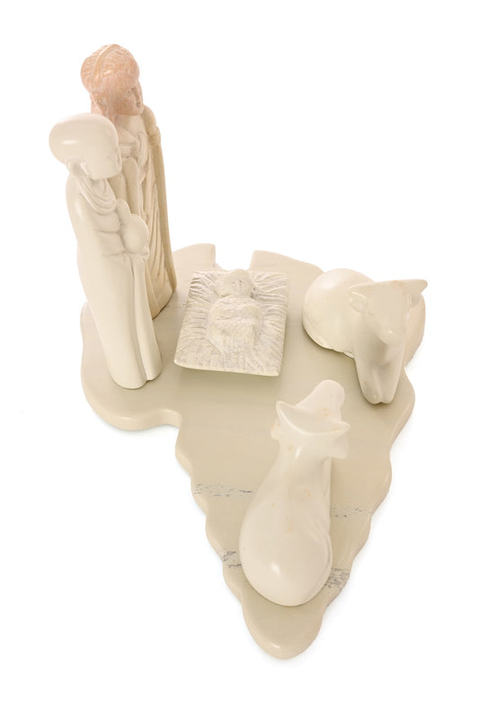 Natural Soapstone Maasai Nativity Set