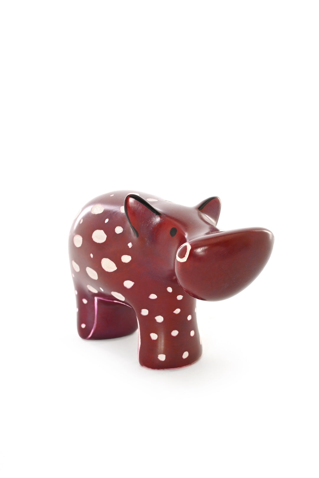 Garnet Red Soapstone Hippo Sculpture