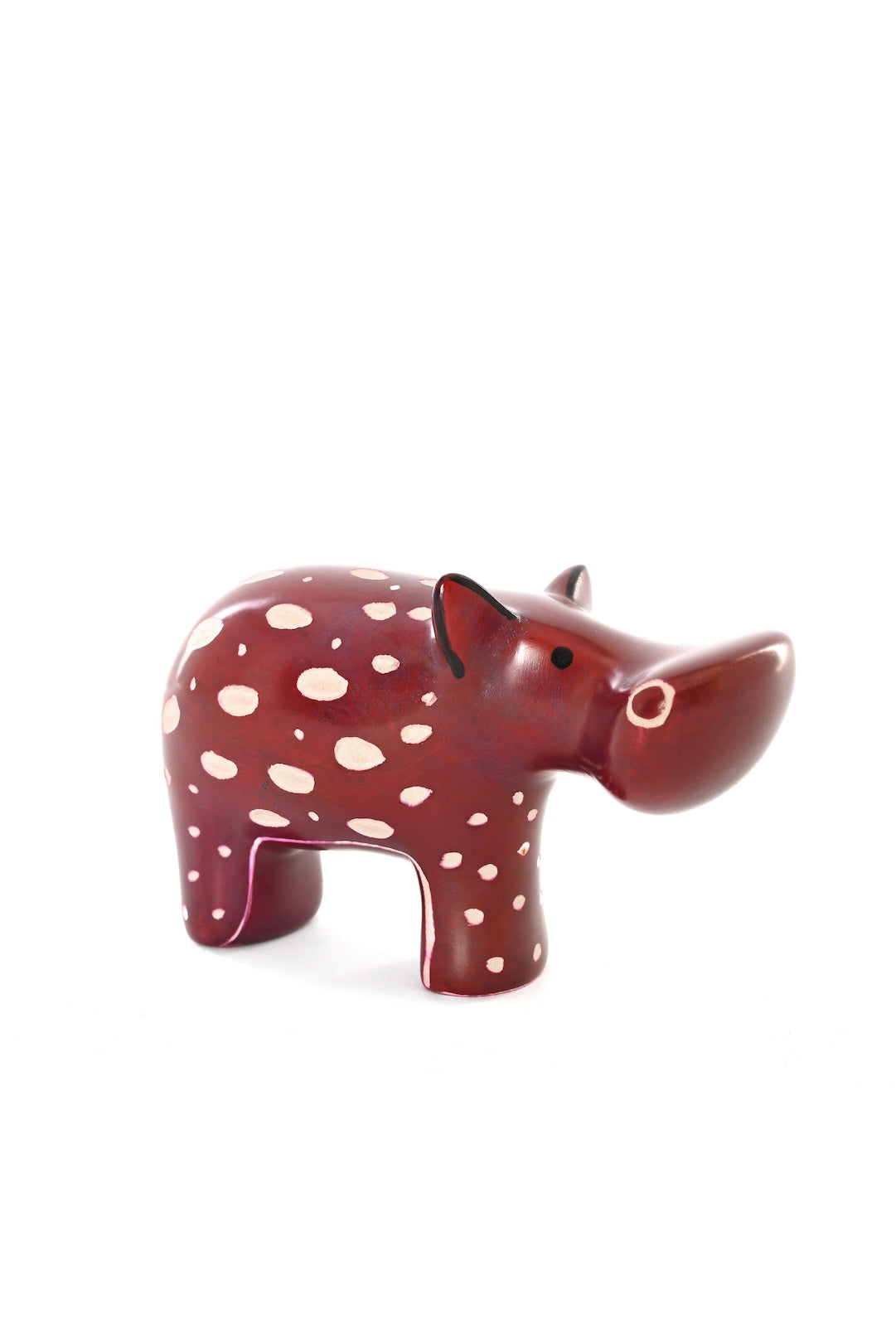 Garnet Red Soapstone Hippo Sculpture