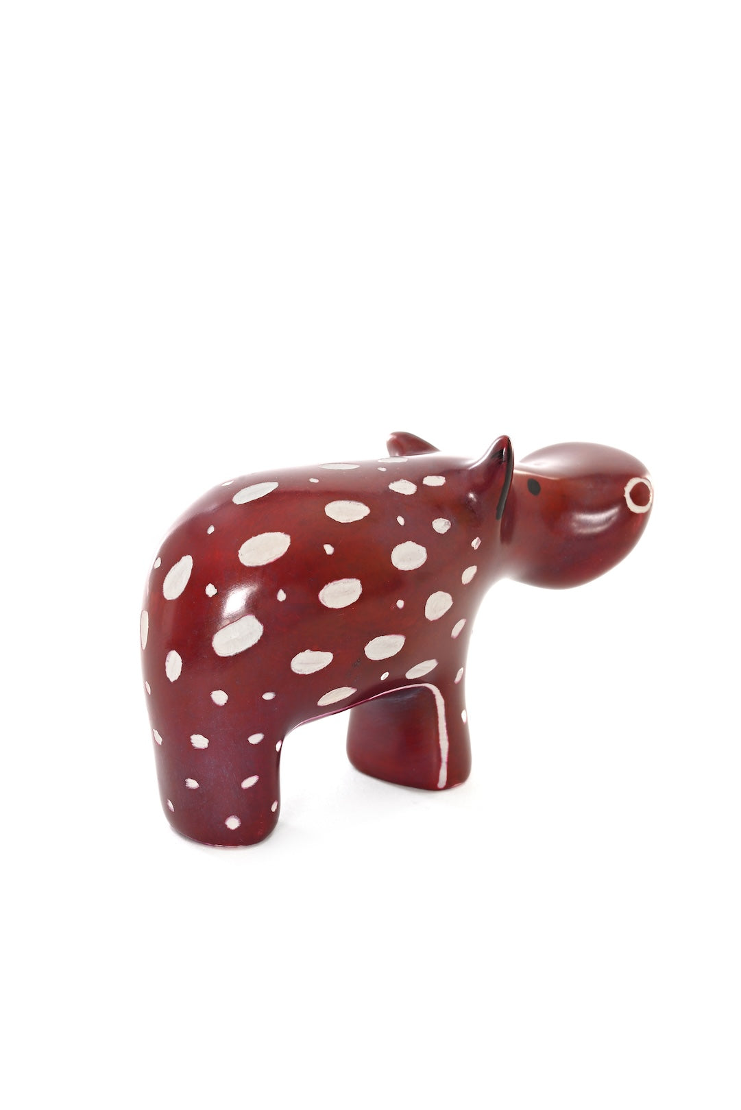 Garnet Red Soapstone Hippo Sculpture