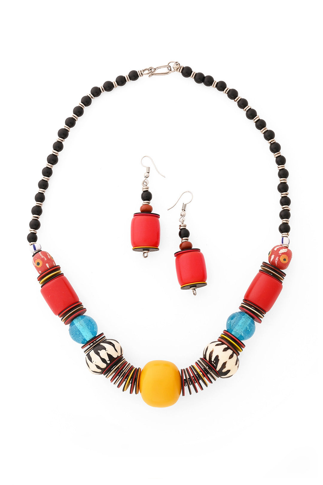 Modern Remix Red Trade Bead Earrings