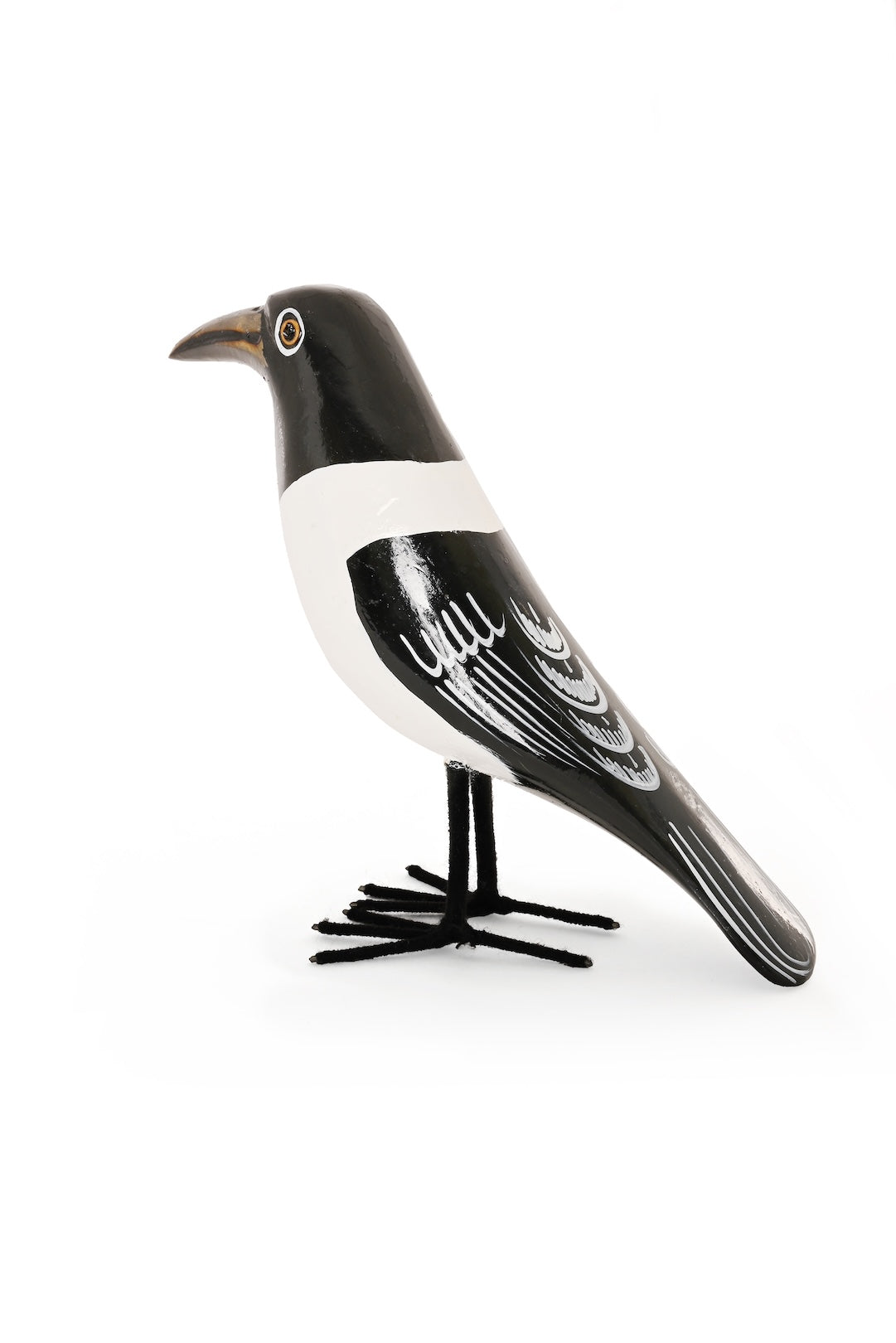 Jacaranda Wood Magpie Bird Sculpture