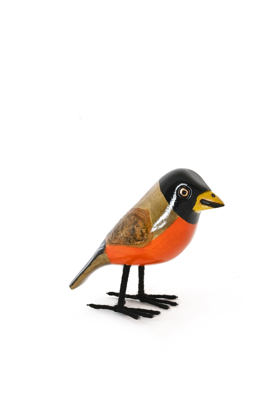 Small Robin Jacaranda Wood Bird Sculpture