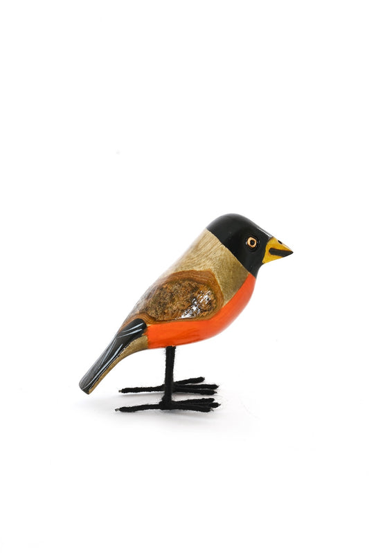 Small Robin Jacaranda Wood Bird Sculpture