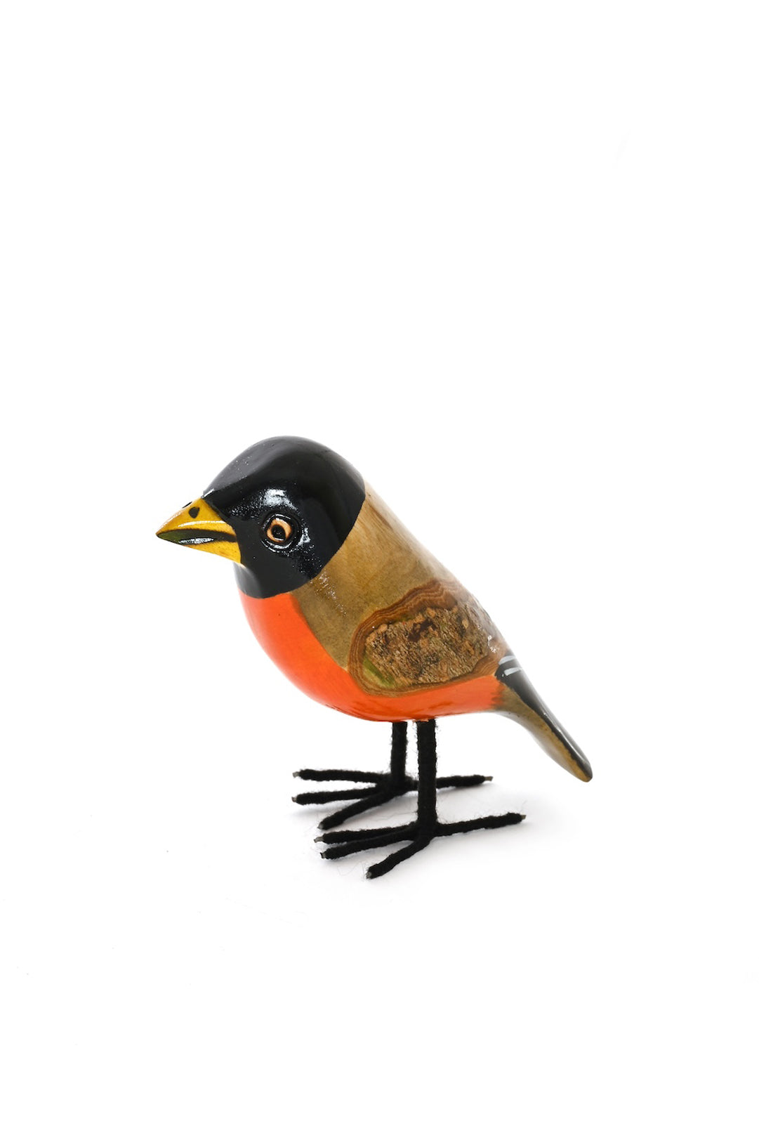 Small Robin Jacaranda Wood Bird Sculpture