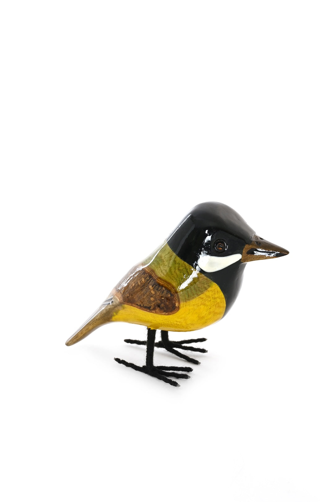 Small Jacaranda Wood Great Tit Bird Sculpture