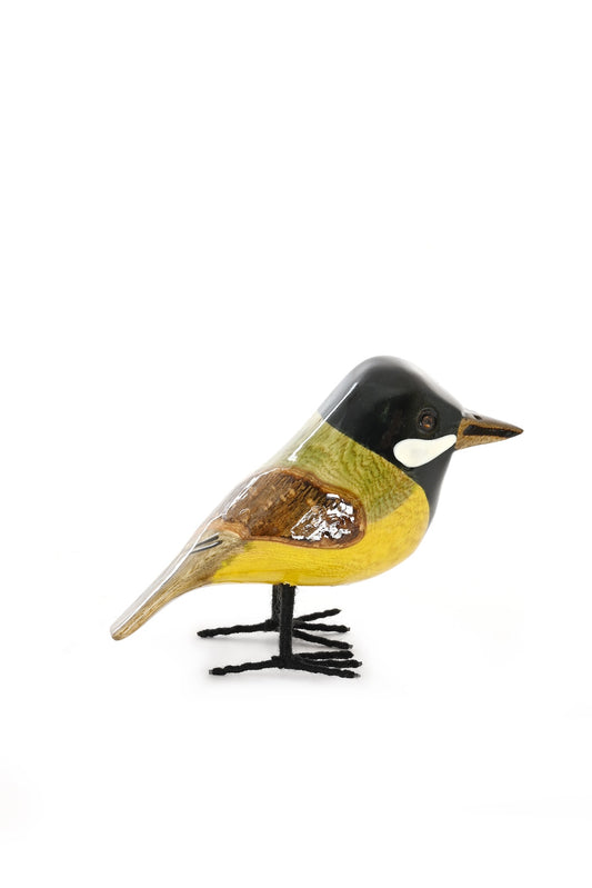 Small Jacaranda Wood Great Tit Bird Sculpture