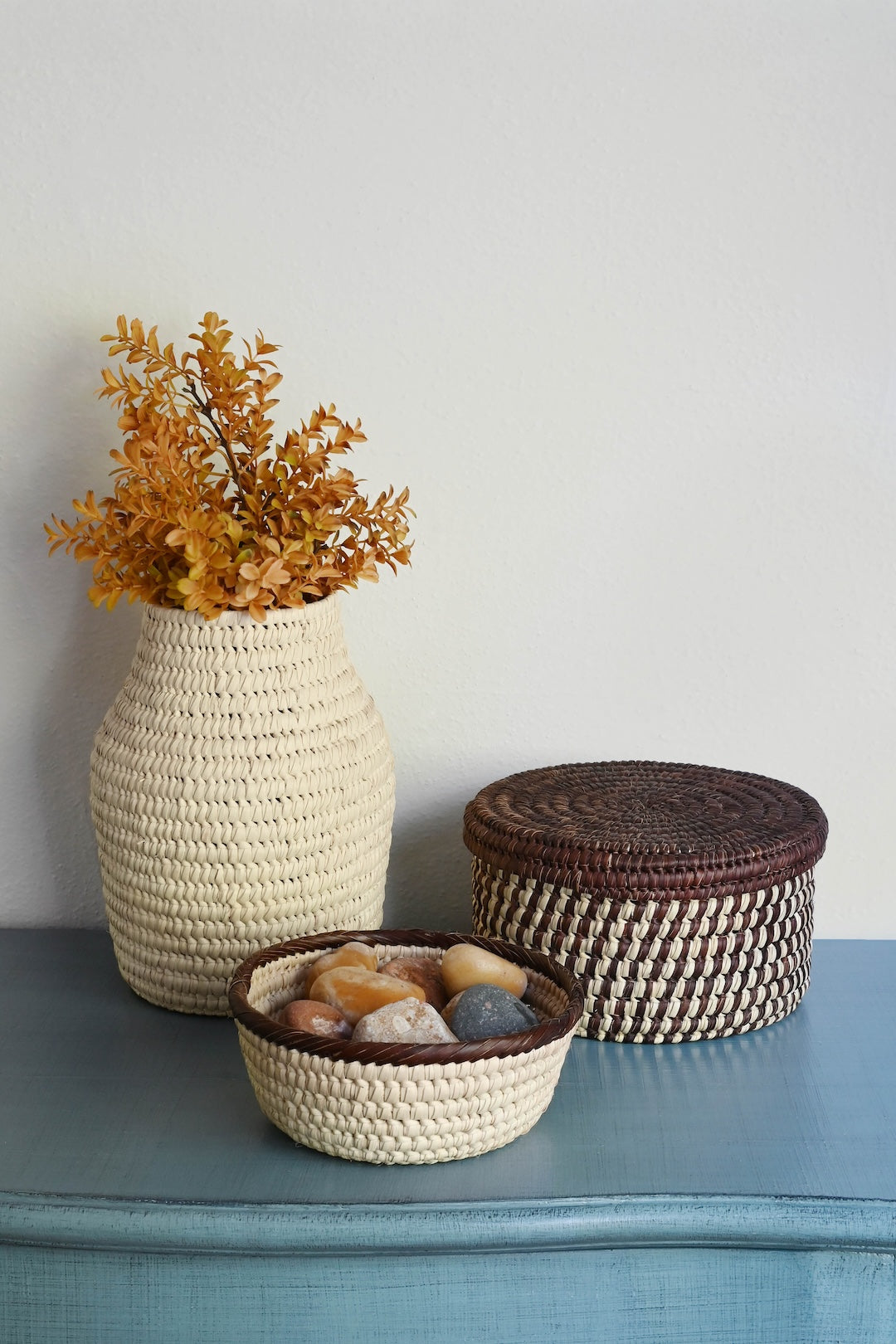 All Natural Turkana Doum Palm Vase Basket