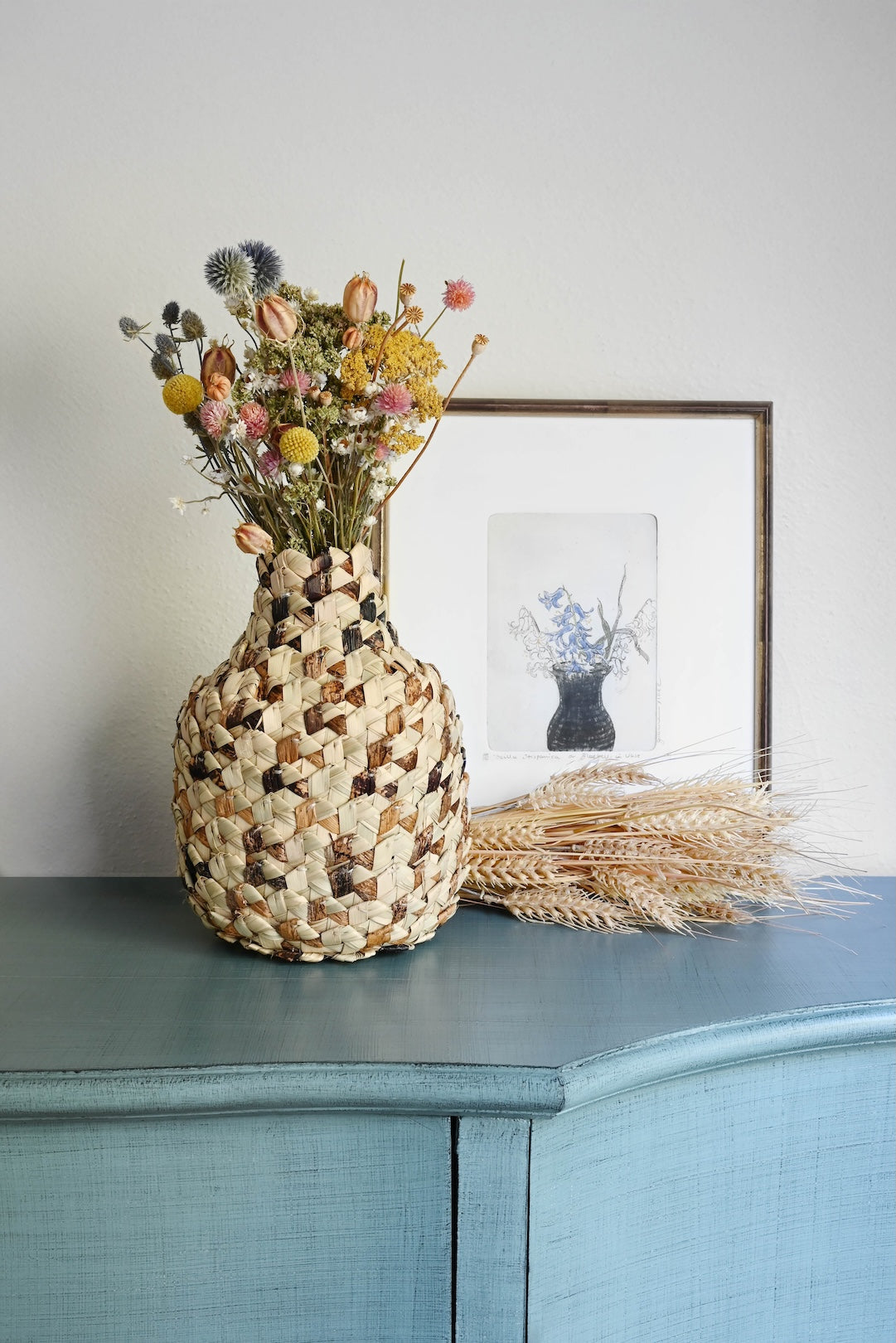 Handwoven Banana & Palm Fiber Vase