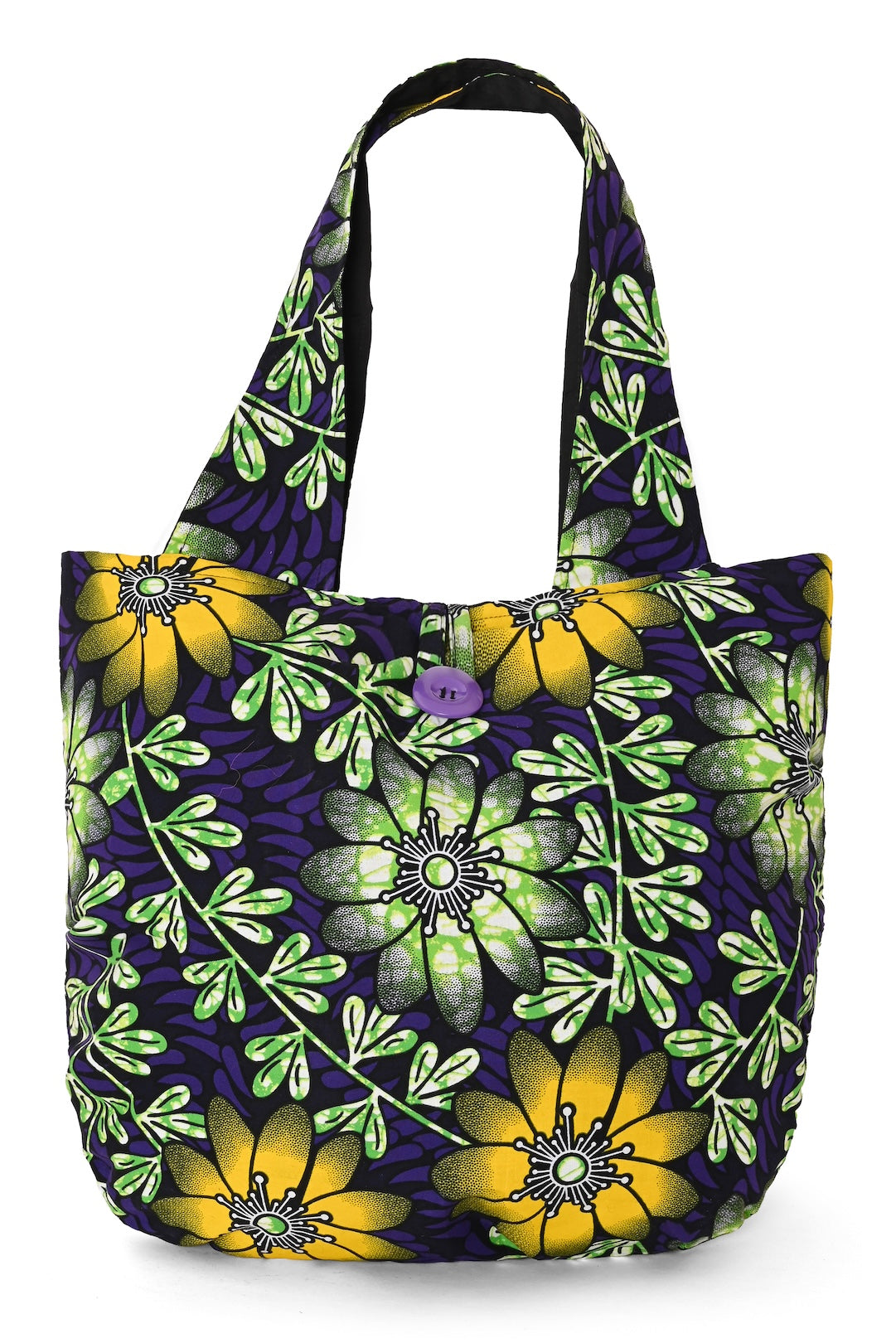 African Wax Cloth Colorful Cotton Tote Bag - One of a Kind