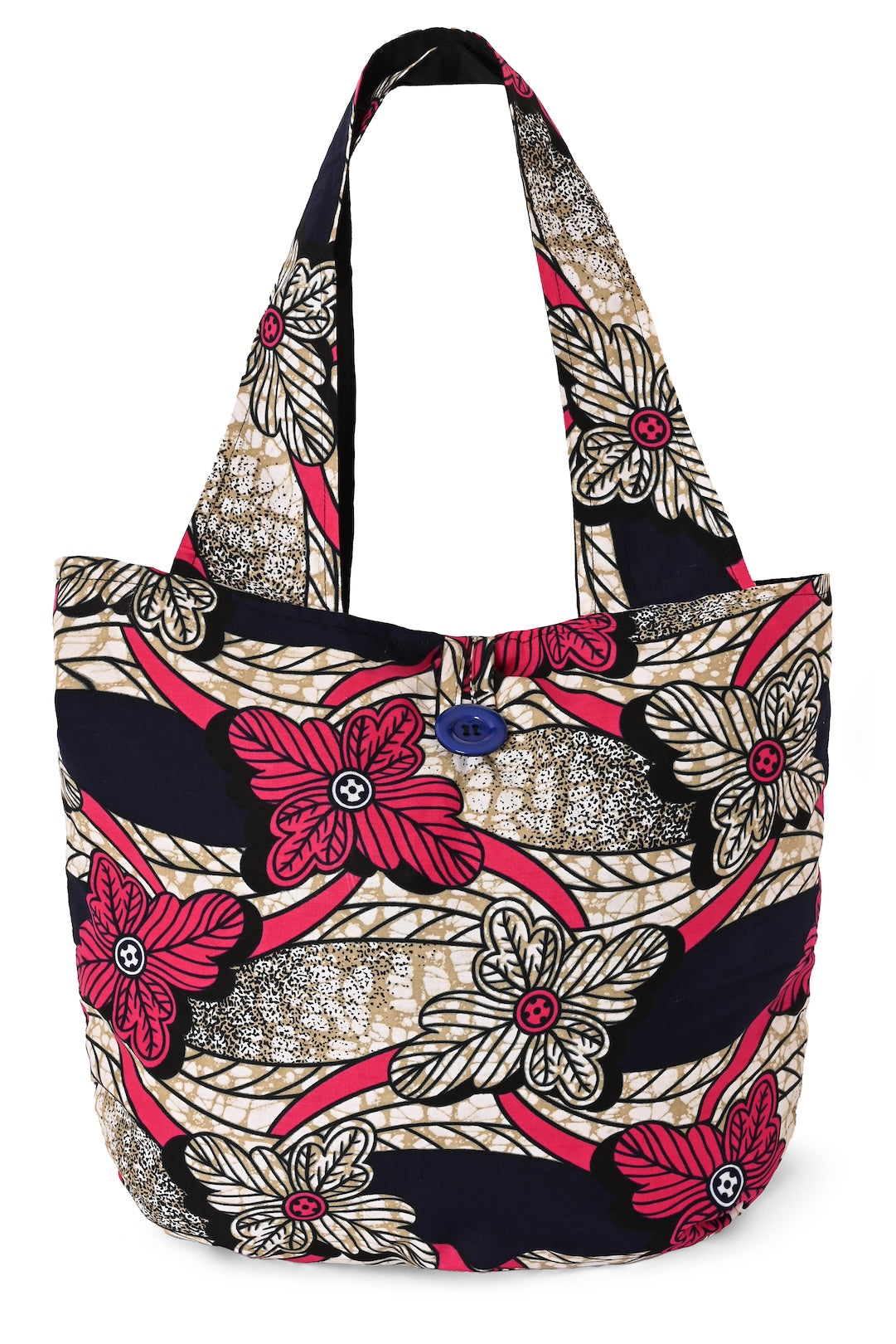 African Wax Cloth Colorful Cotton Tote Bag - One of a Kind
