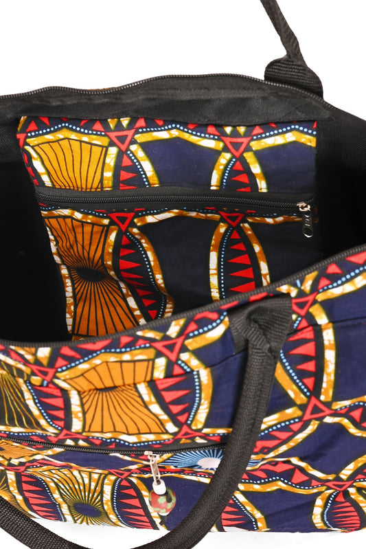 African Wax Cloth Overnighter Duffle Bag - One of a Kind