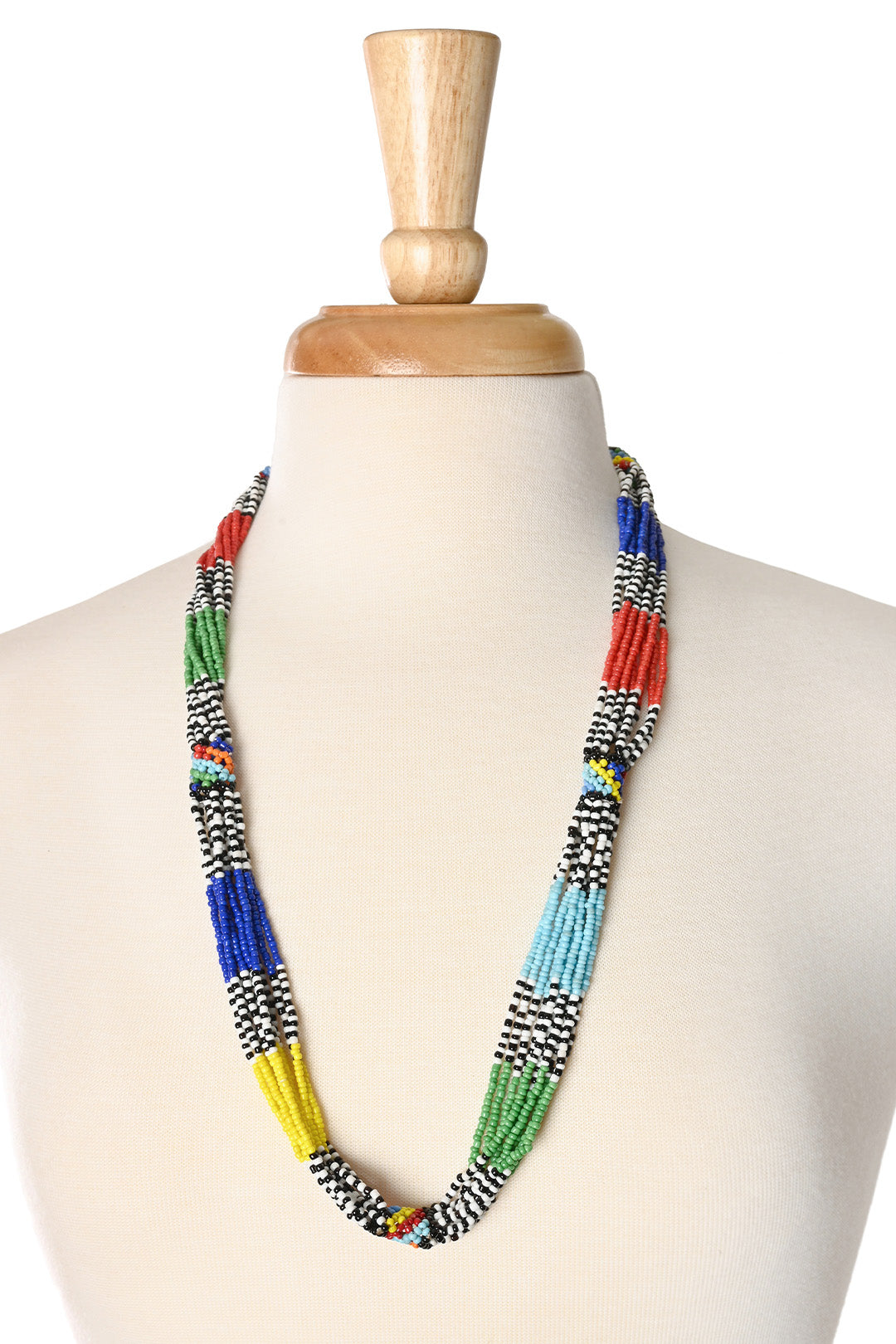 Colorful Cascade Beaded Maasai Necklace