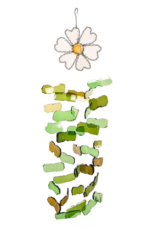 Recycled Glass Flower Wind Chime