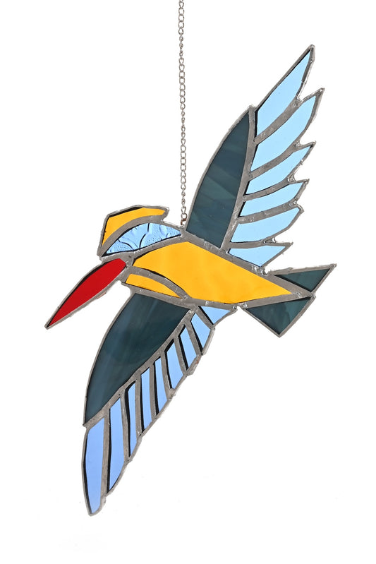 Stained Glass In-Flight King Fisher Light Catcher