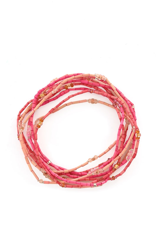 The Leakey Collection Set of 3 Zulugrass Single Strands - Pink Flamingo