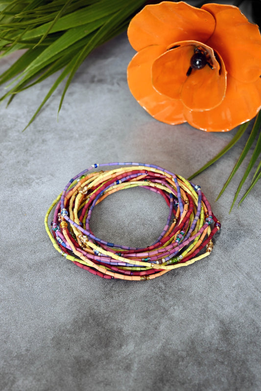 The Leakey Collection Set of 6 Zulugrass Single Strands - Wildflower