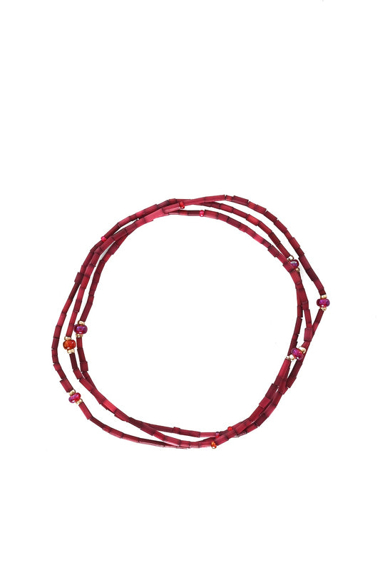 The Leakey Collection Zulugrass Single Strand - Burgundy