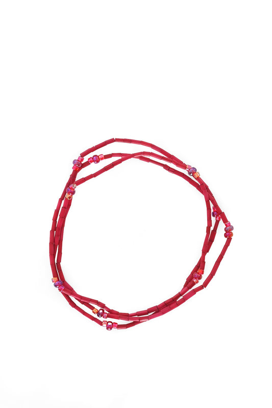The Leakey Collection Zulugrass Single Strand - Cherry Red