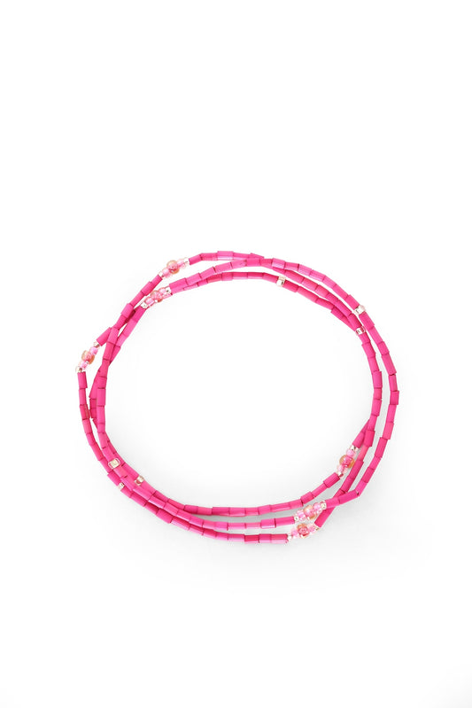 The Leakey Collection Zulugrass Single Strand - Hot Pink