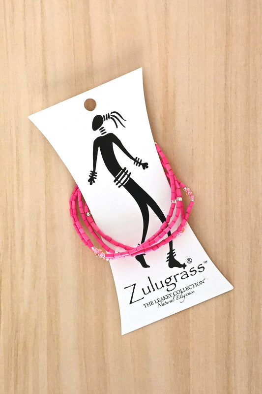 The Leakey Collection Zulugrass Single Strand - Hot Pink