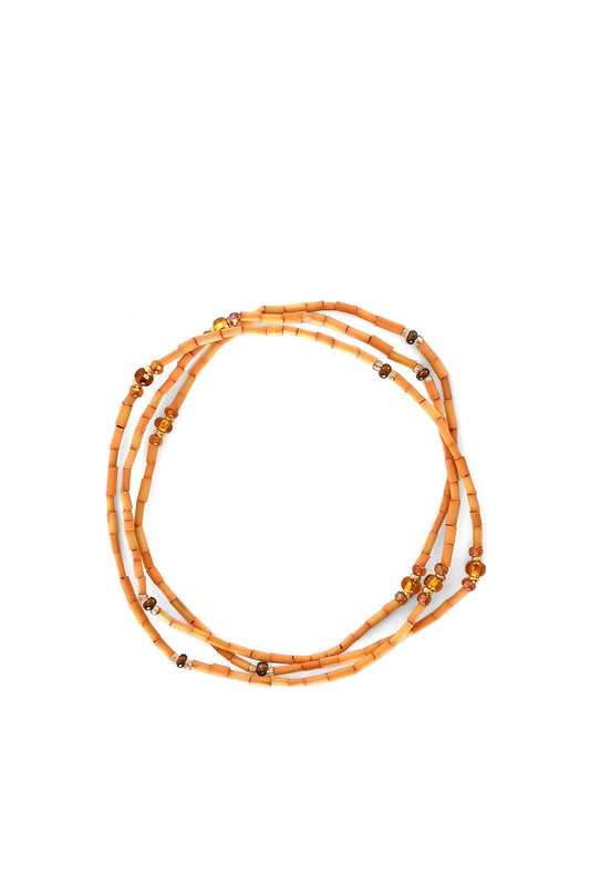 The Leakey Collection Zulugrass Single Strand - Light Orange