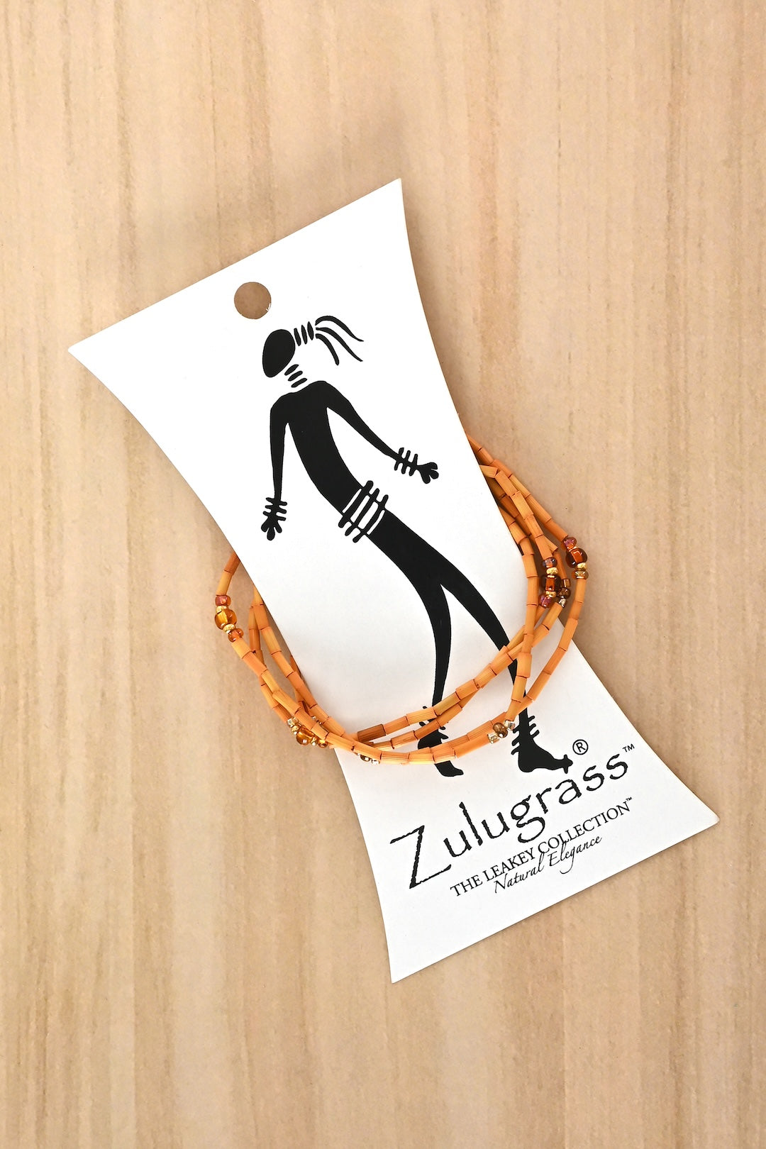 The Leakey Collection Zulugrass Single Strand - Light Orange