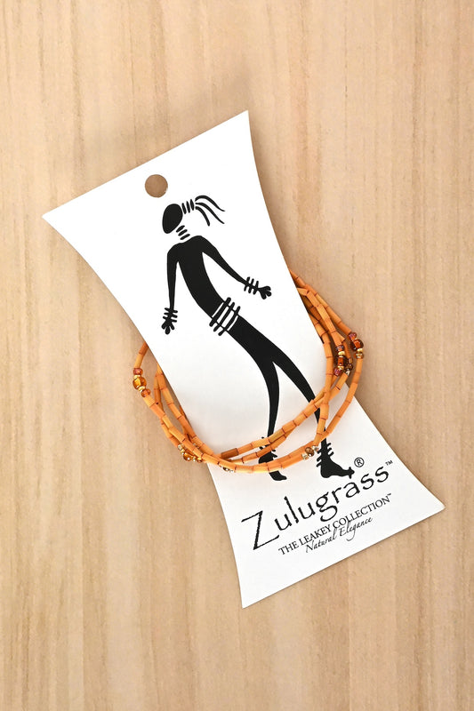 The Leakey Collection Zulugrass Single Strand - Light Orange