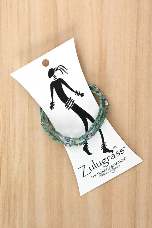 The Leakey Collection Zulugrass Single Strand - Sky Blue