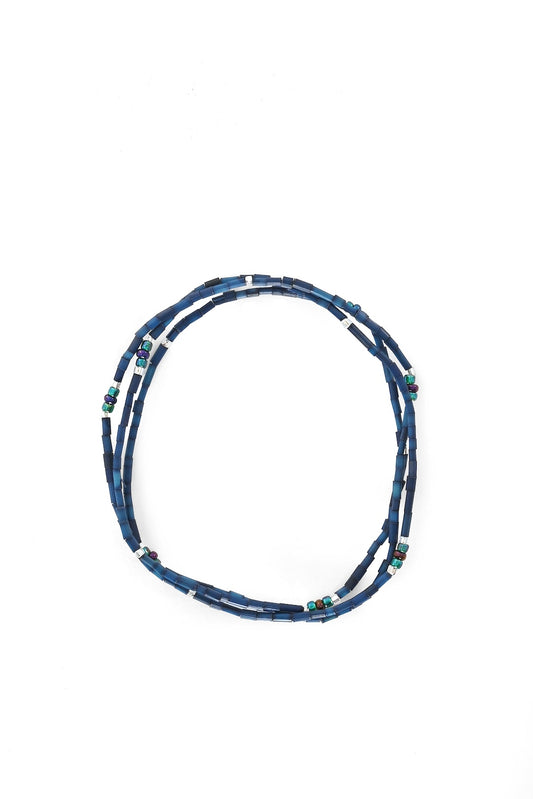 The Leakey Collection Zulugrass Single Strand - Navy Blue