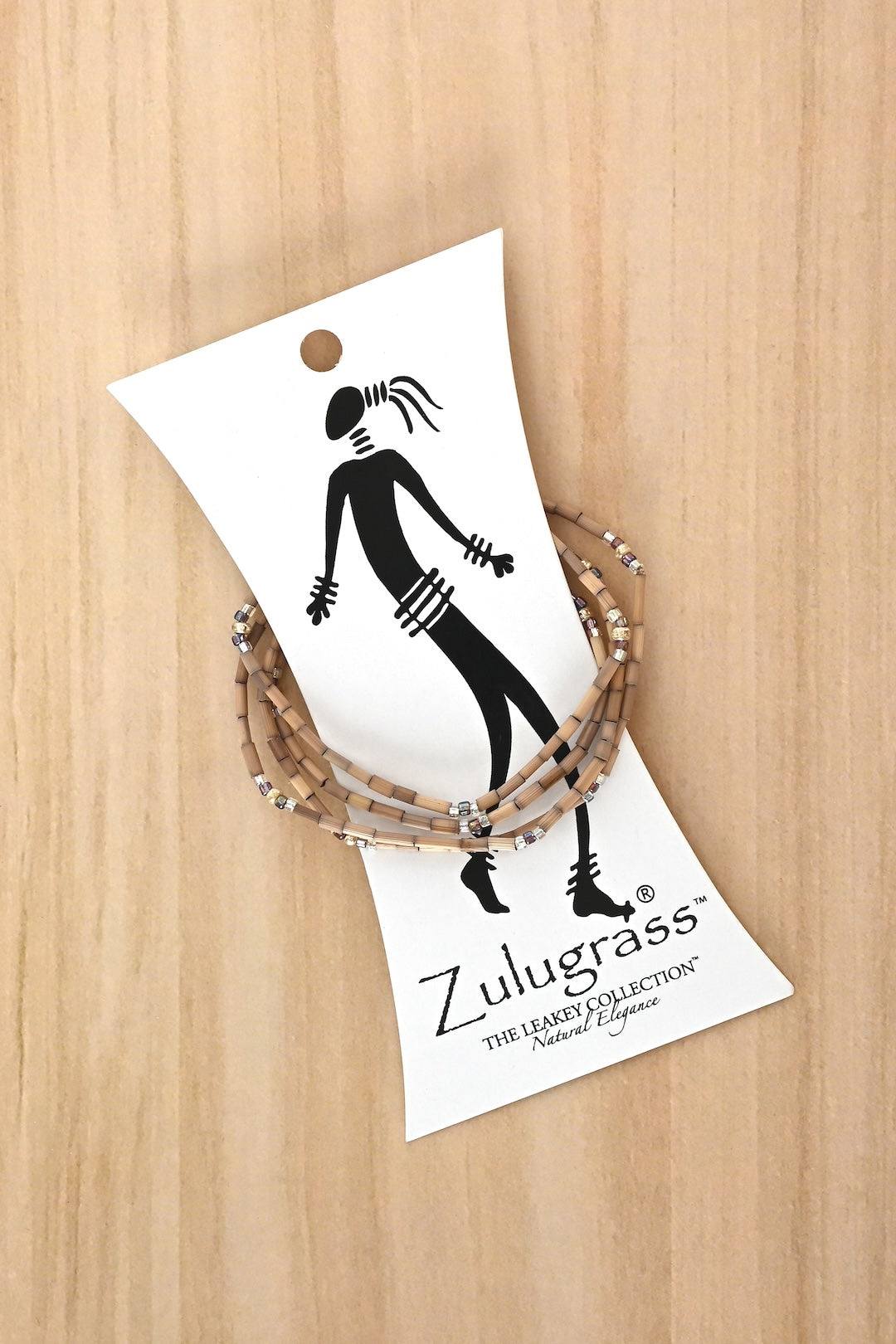 The Leakey Collection Zulugrass Single Strand - Platinum