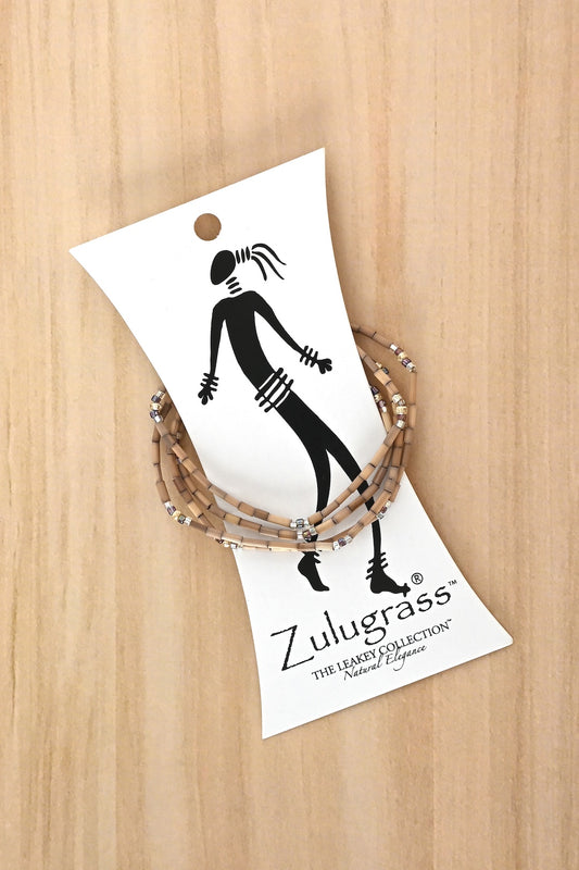 The Leakey Collection Zulugrass Single Strand - Platinum