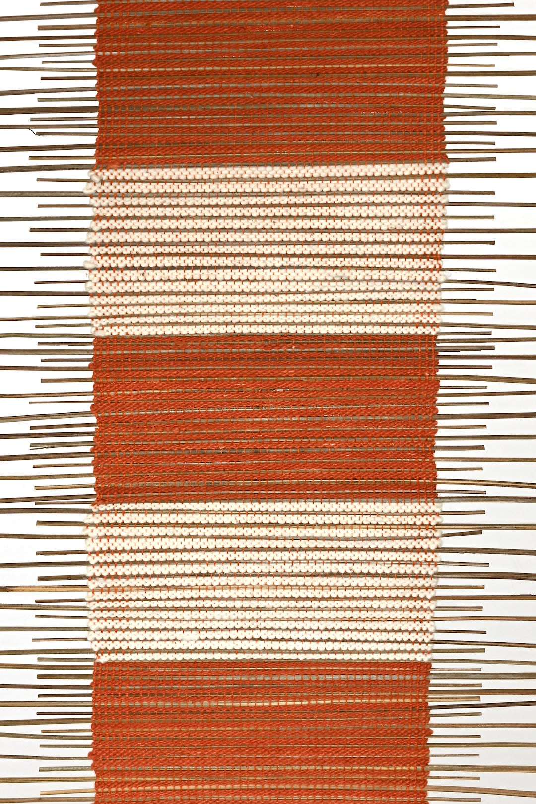 Terracotta Stripe Twig Table Runner - One of a Kind