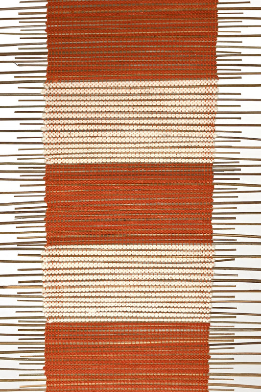 Terracotta Stripe Twig Table Runner - One of a Kind